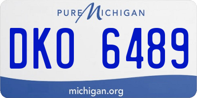 MI license plate DKO6489