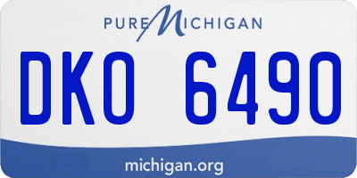 MI license plate DKO6490