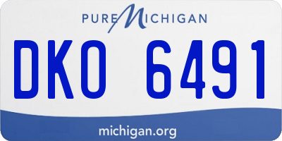 MI license plate DKO6491