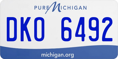 MI license plate DKO6492