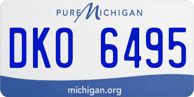 MI license plate DKO6495