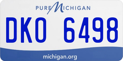 MI license plate DKO6498