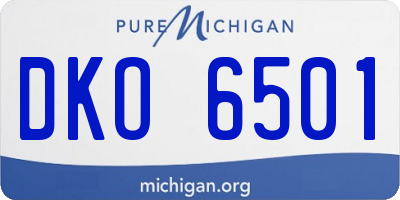 MI license plate DKO6501
