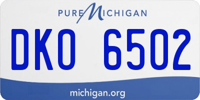 MI license plate DKO6502