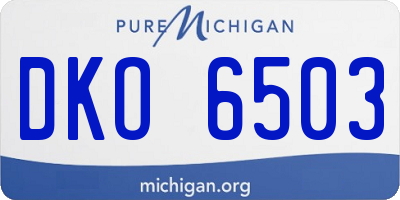 MI license plate DKO6503