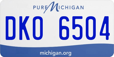 MI license plate DKO6504