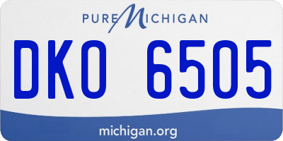 MI license plate DKO6505