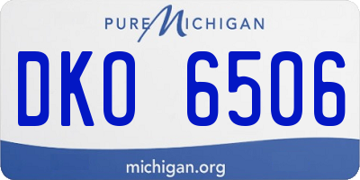 MI license plate DKO6506