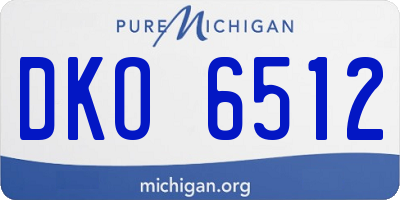 MI license plate DKO6512