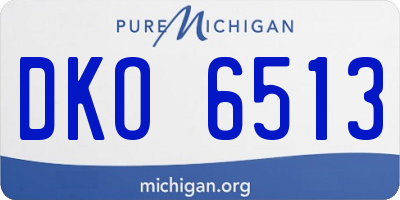 MI license plate DKO6513