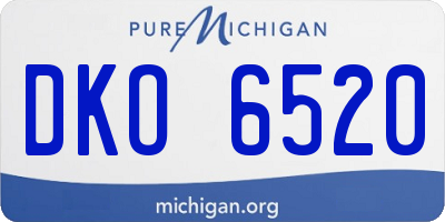 MI license plate DKO6520