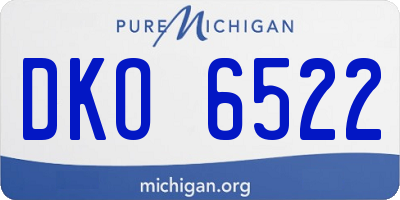MI license plate DKO6522