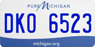 MI license plate DKO6523