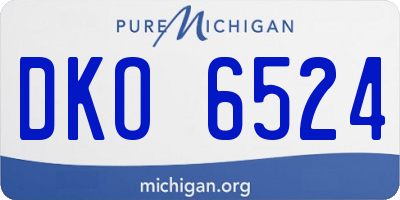 MI license plate DKO6524