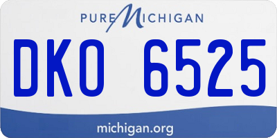 MI license plate DKO6525