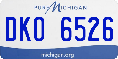 MI license plate DKO6526