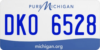 MI license plate DKO6528