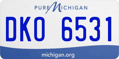 MI license plate DKO6531
