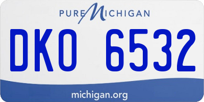 MI license plate DKO6532
