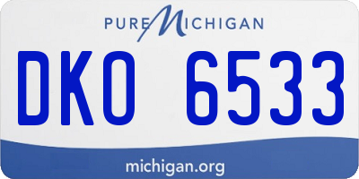 MI license plate DKO6533