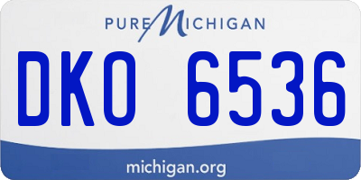 MI license plate DKO6536