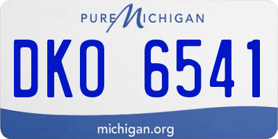 MI license plate DKO6541