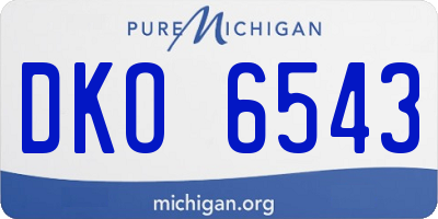 MI license plate DKO6543