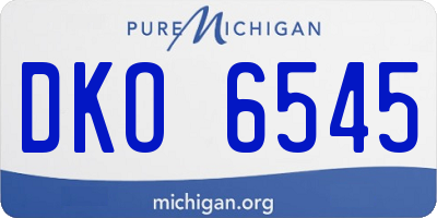 MI license plate DKO6545