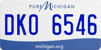 MI license plate DKO6546
