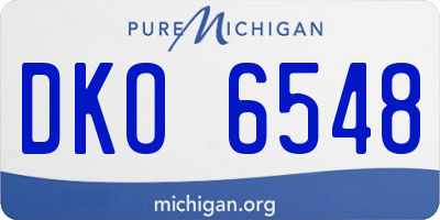 MI license plate DKO6548