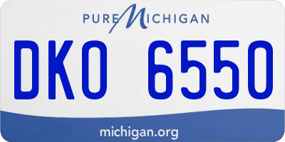MI license plate DKO6550