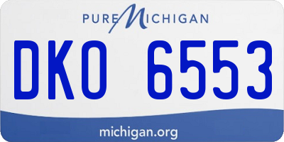MI license plate DKO6553