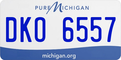 MI license plate DKO6557