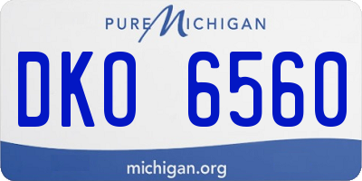 MI license plate DKO6560