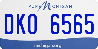 MI license plate DKO6565