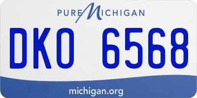 MI license plate DKO6568