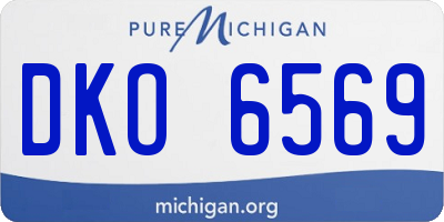 MI license plate DKO6569