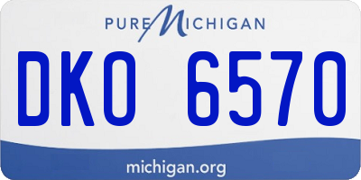 MI license plate DKO6570