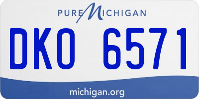 MI license plate DKO6571