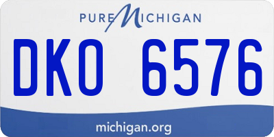 MI license plate DKO6576