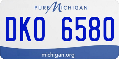 MI license plate DKO6580