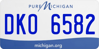 MI license plate DKO6582