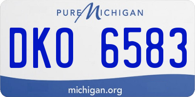 MI license plate DKO6583