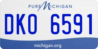 MI license plate DKO6591