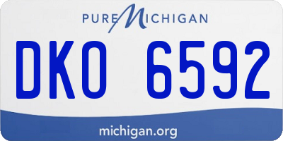 MI license plate DKO6592