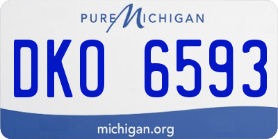 MI license plate DKO6593
