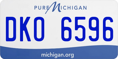 MI license plate DKO6596