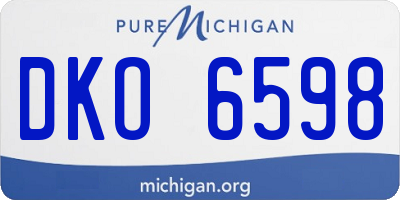 MI license plate DKO6598