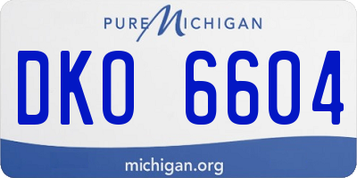 MI license plate DKO6604