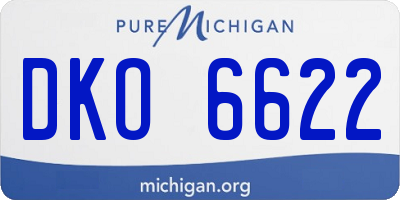 MI license plate DKO6622